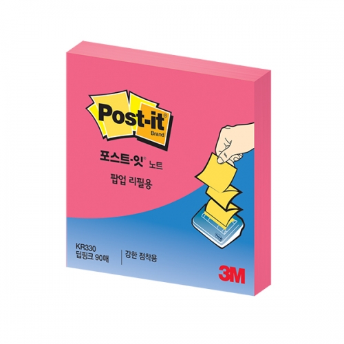포스트-잇팝업리필용강한점착용노트(KR-330 딥핑크 3M)  